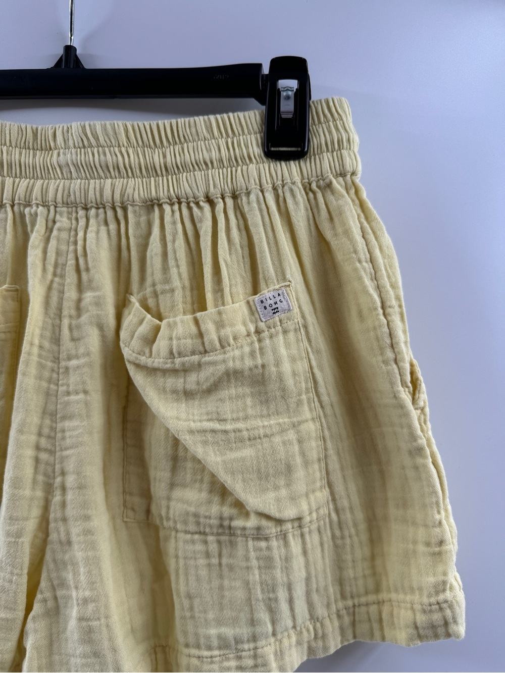 Billabong Yellow Gauze Drawstring Cover Up Shorts – Women's Large - Picture 6 of 7